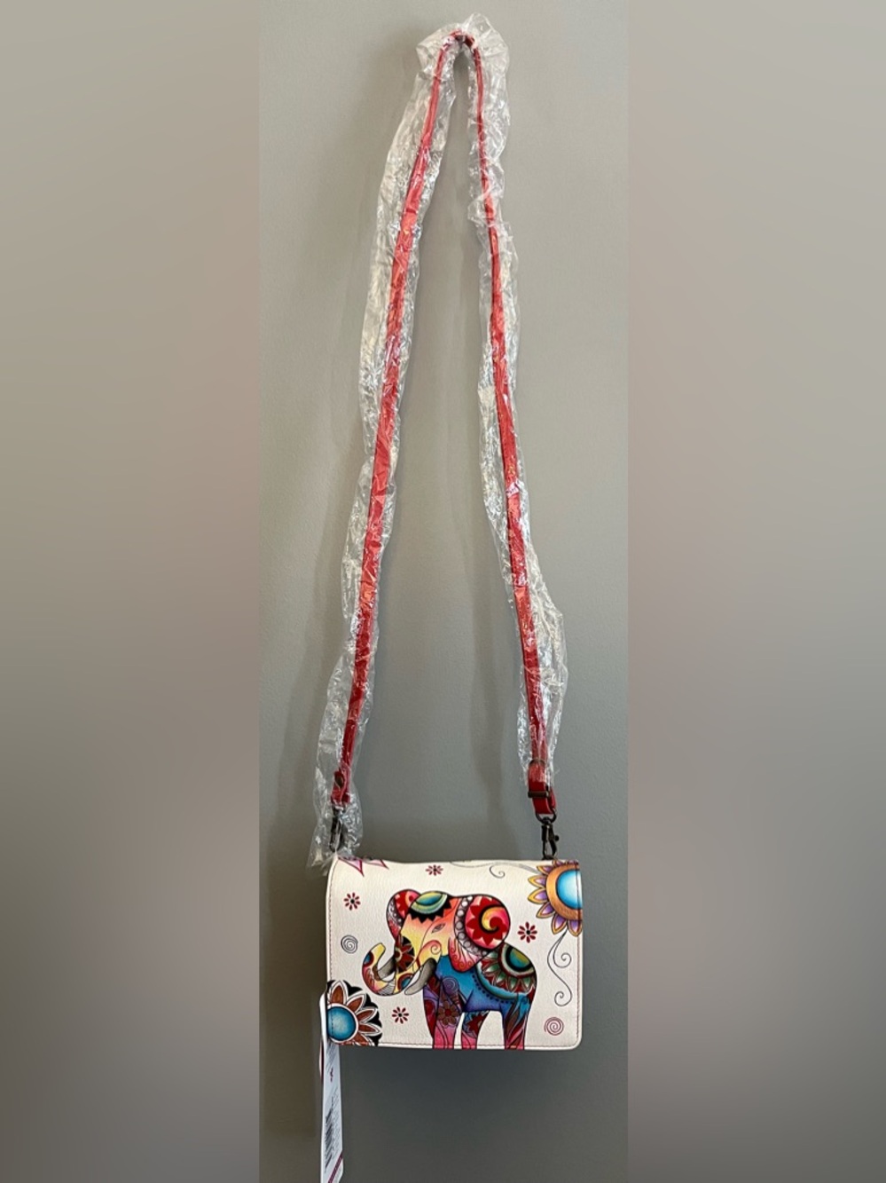 Gorgeous!  NWT Anuschka Hand Painted Leather Shoulder/Crossbody/Clutch Handbag